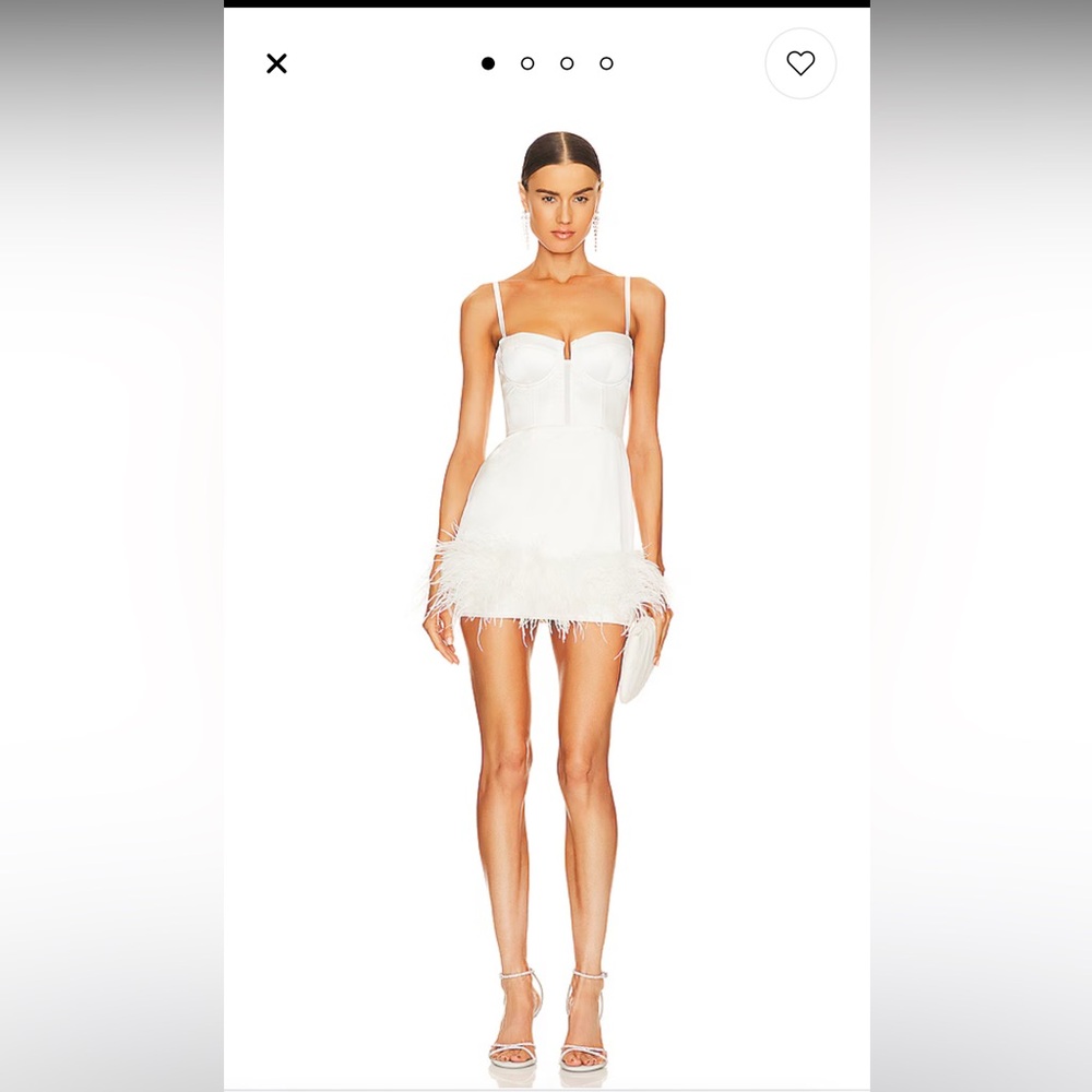 Fleur du Mal x Revolve Feather Embellished Bustier Mini Dress Size 0